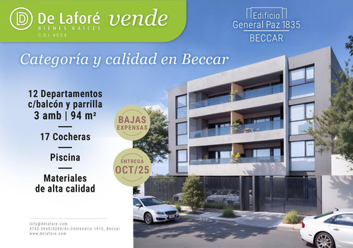 Venta - Departamento 3 Ambientes A Estrenar En Beccar - 3° A