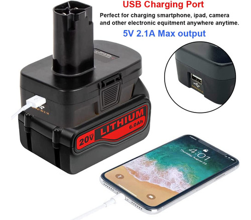 Usb Battery Adapter For Craftsman C3 19.2 Volt Lithium Cordl