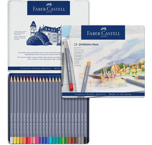 24 Lápices Acuarelables Goldfaber Colores Faber Castell