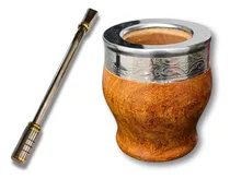 Comprar Mate Imperial Algarrobo Fleje De Alpaca + Bombilla Acero Ino