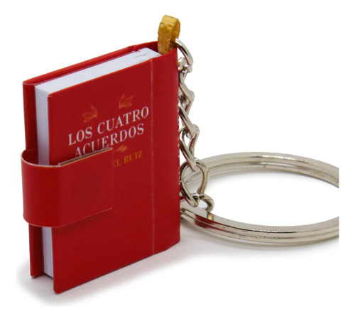 Llavero Los 4 Acuerdos - Libro Miniatura Con Texto Resumido