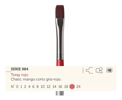 Pincel Casan Serie 984 Toray Rojo N°20