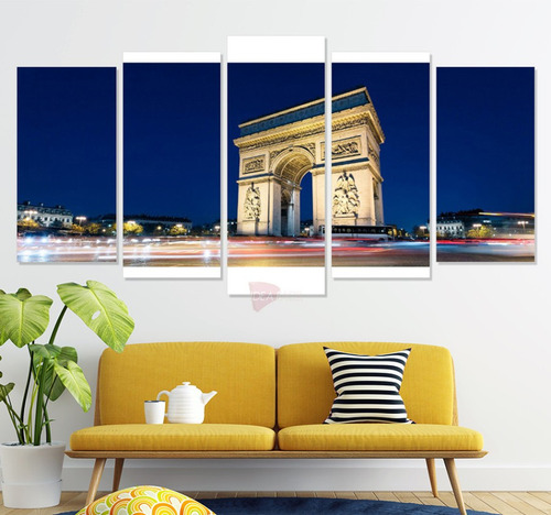 Políptico Torre Eiffel Cif5 Canvas Grueso 200x105