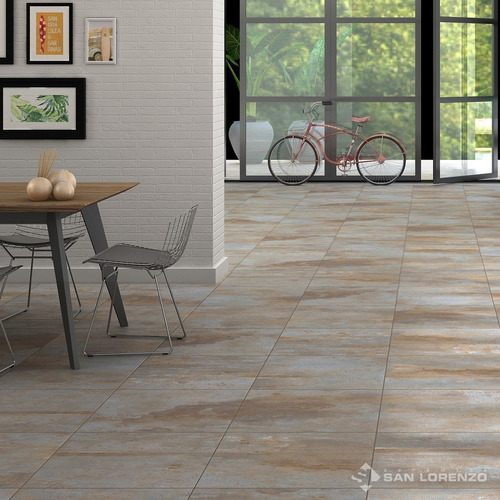 Imagen 2 de 4 de Porcelanato San Lorenzo Foglio Griggio 58x58 De 1ra Calidad
