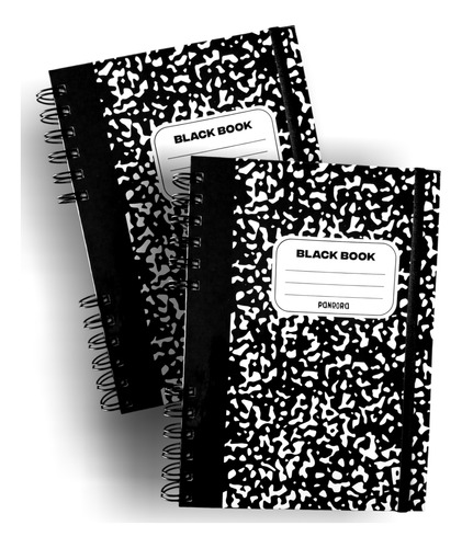 Cuaderno Anillado Tapa Dura Black Book Notas Sketchbook A5 