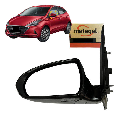 Retrovisor Elétrico Hb20 Com Pisca Esq 2019 20 21 22 23