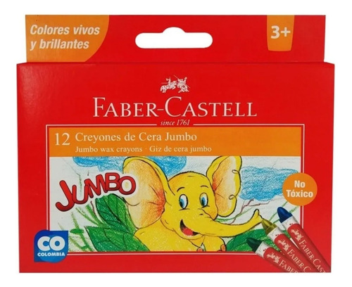 Crayolas Faber Castell De Cera Jumbo X12 Und