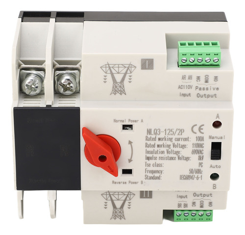 Conmutador De Transferencia Ats Ac110v 100a De Doble Potenci