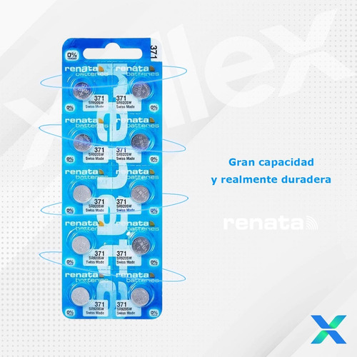 Imagen 4 de 8 de 5 X Pilas Renata 371 Sr920sw Original Suiza Blister Cerrado