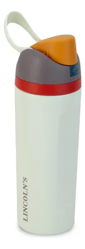 Botella Acero Inox Tapa Con Botón De Bloqueo 600 Ml Lincolns Color Nude