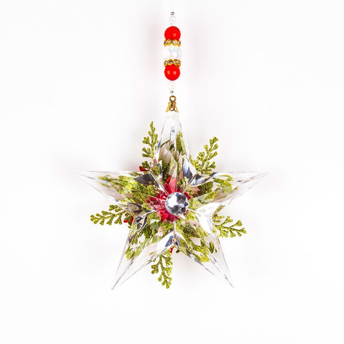Adornos Navideños Running Doble Estrella Colgante Acrílico