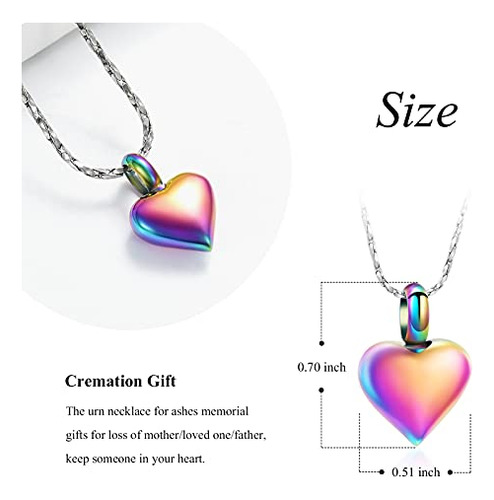 Collar De Urna De Cenizas En Forma De Corazón Con Mini Urna,