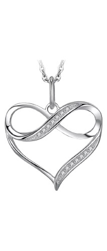 Hermosa Cadena Con Dije Corazón Infinito Plata 925. 