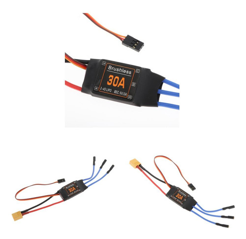 2 Piezas 30a Sin Escobillas Esc 3.5 Mm Banana Head Xt60 Plug