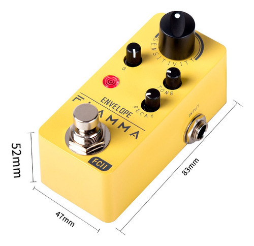 Pedal Mini Filtro Envelope Auto Wah Guitarra O Bajo Flamma Color Amarillo