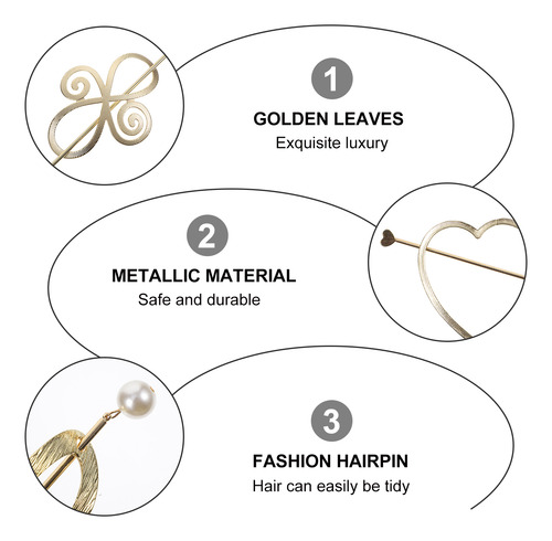 Hebilla De Pelo Simple Arrow Pearl, 6 Unidades