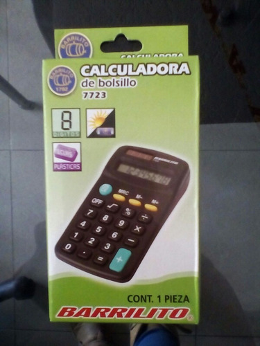 5 Calculadoras Básicas De Bolsillo Barrilito Modelo 7723 Color Negro