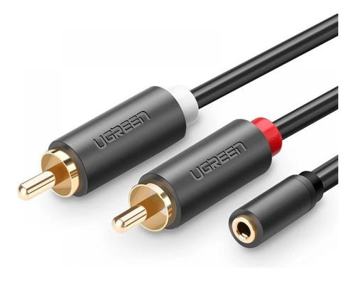 Cable De Audio 1metros Ugreen Aux 3.5mm Hembra A 2 Rca Macho