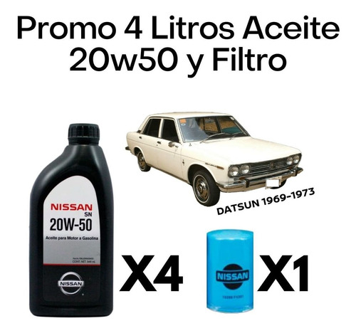 Promo Cambio Aceite Con Filtro Datsun 1973 Nissan