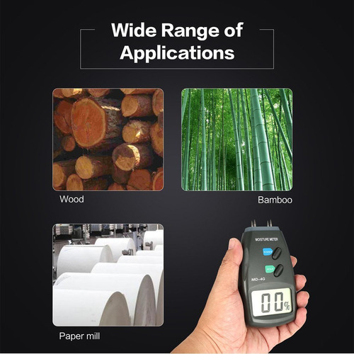 Md-4g Medidor Digital De Humedad Para Madera Papel Bambu Lcd