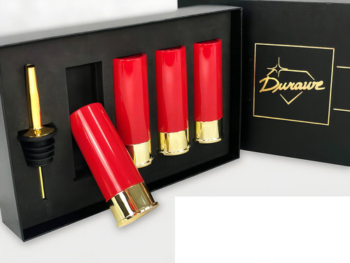 Vaso Durawe Company 12 Gauge Shot Glass Set Shotgun De 1.5ml Color Rojo Pack5 Unidades
