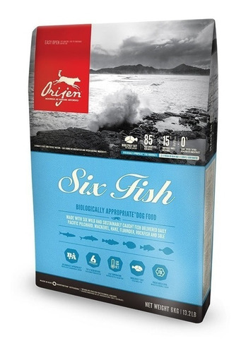 Alimento Orijen Six Fish para perro todas las edades todos los tamaños sabor pescado en bolsa de 5.9kg