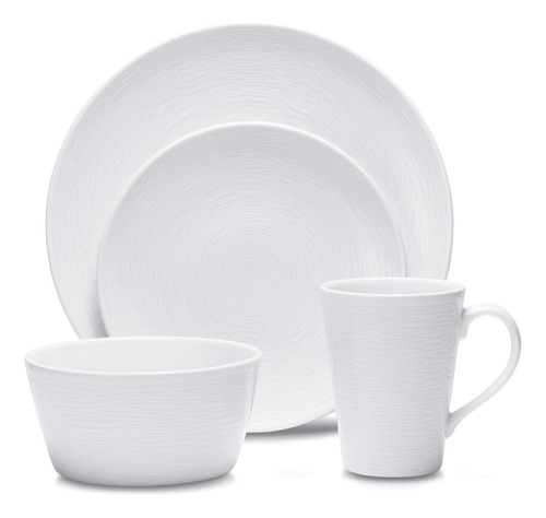 Plato Dulce Swirl Blanco 14 Cm Porcelana Noritake