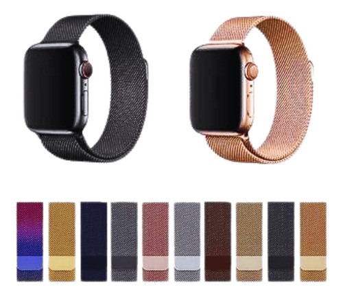 Pulseira Milanese Para Apple Watch 42mm 44mm Iwatch E Iwo 12