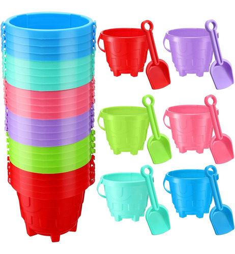 24 Juegos De Cubos De Playa Para Ninos Con Palas, Castill...