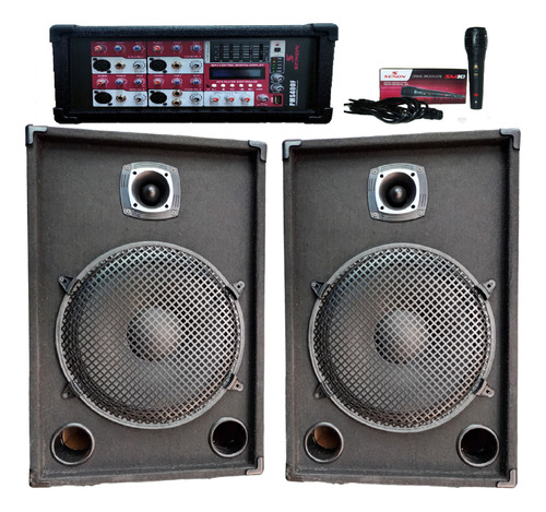 Combo 2 Bafles 15 500w/consola Usb/buetooth/radio 1mic