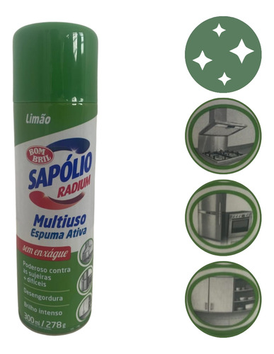 Espuma Ativa Desengordurante Limao Sapolio Radium 300ml