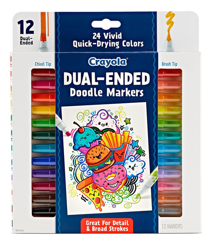 Marcadores Pincel Y Punta Cincel Doble Crayola, Marcadores