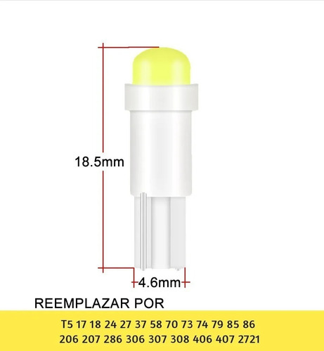 Imagen 2 de 6 de Muelita T5 Plasma Blanca Azul Verde Amarillo Rojo 12v