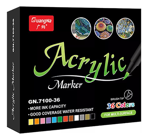 Juego De Rotuladores De Pintura Acrílica De 36 Colores