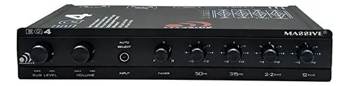 Massive Audio Eq4 Car Equalizer With 4 Band Graphic Equalizer - Aux Inputs - 8v Line Driver - 12db Crossover