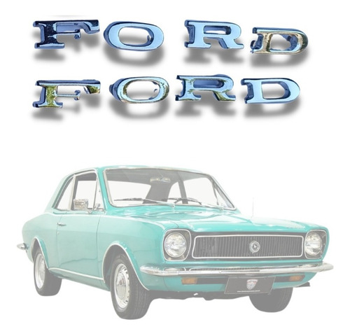 Par Emblemas Letras Ford Corcel Belina 73 74 75 76 77