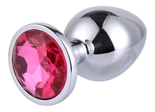 Plug Dilatador Con Joya Anal Metalico Cromado Uso Unisex