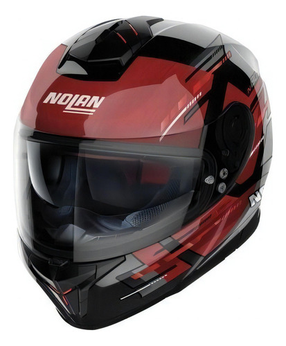 Casco Nolan N80-8 Meteor N-com 68 Ngo/rojo Color Negro/Rojo Tamaño del casco L