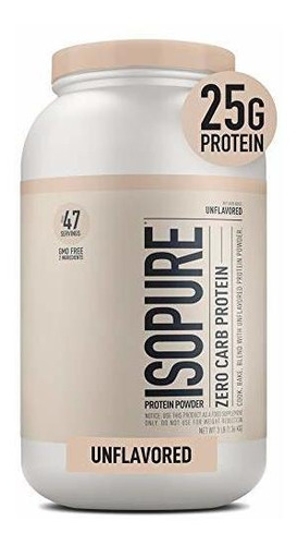Isopure Zero Carb De 25 G De Proteina Sin Sabor, 100% Aislad
