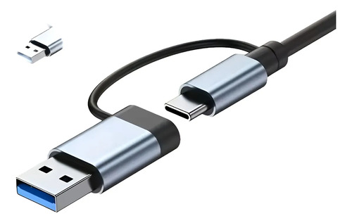 Adaptador Hub Usb Y Tipo C Multifuncional 7 En 1 Notebook Azul Acero