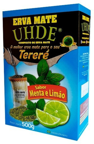 Erva Mate Tereré Uhde Sem Açucar Sabor Menta E Limão 500g