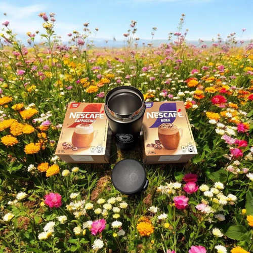 Nescafé Instantáneo Sachet Sobres Mixes Stick + Vaso Termico