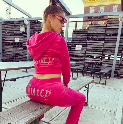 Conjunto De Sudadera De Terciopelo De 2 Piezas Para Mujer