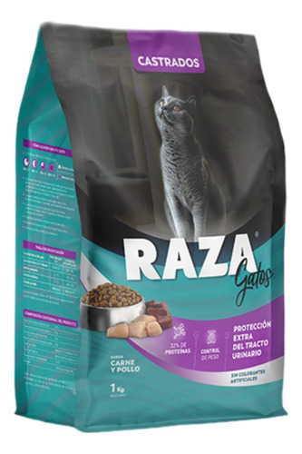 Alimento Raza Gato Castrados Carne Y Pollo 10 Kg