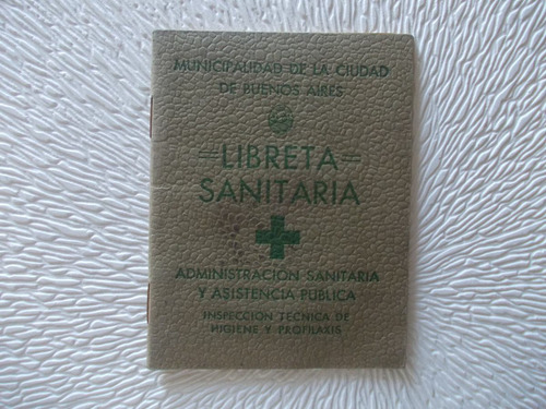 2860- Libreta Sanitaria Usada Munic. Bs. As. 1945 Estamp.