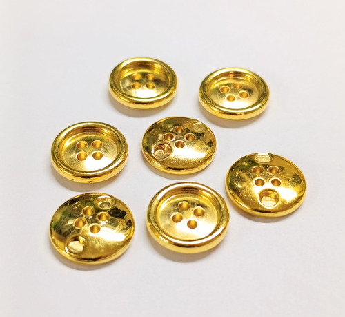 Boton Numero 24 Metalizado Por 50 Unidades Dorado