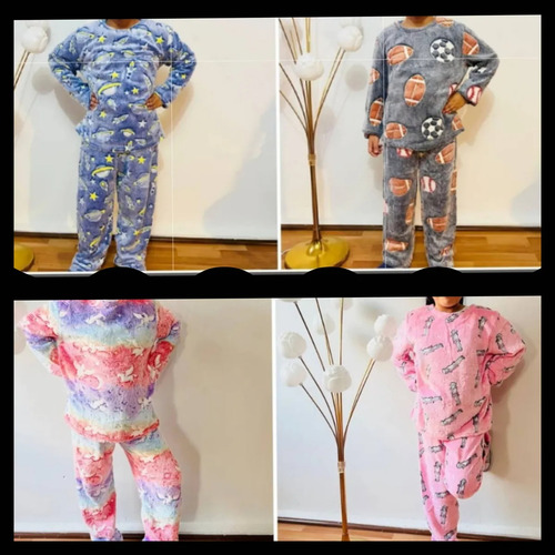 Pijama Invierno Polar Plush Peluche Luminoso Infantil Niños