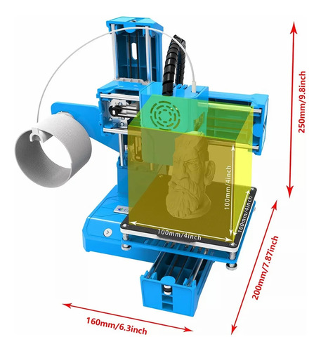 Impresora 3d K9 Fdm 100x100x100mm 110v/220v Color Negro