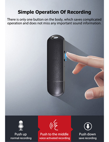 Grabadora Usb Activada Por Voz De 8 Gb: 96 Horas De Capacida