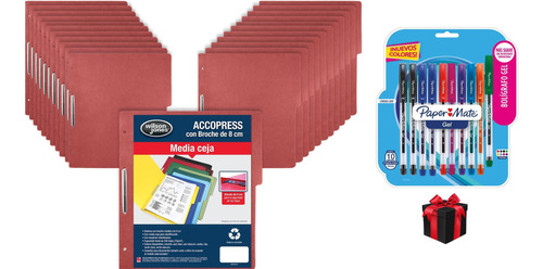 Pack 100 Folder Accopress T/oficio Color Caoba +obsequio!